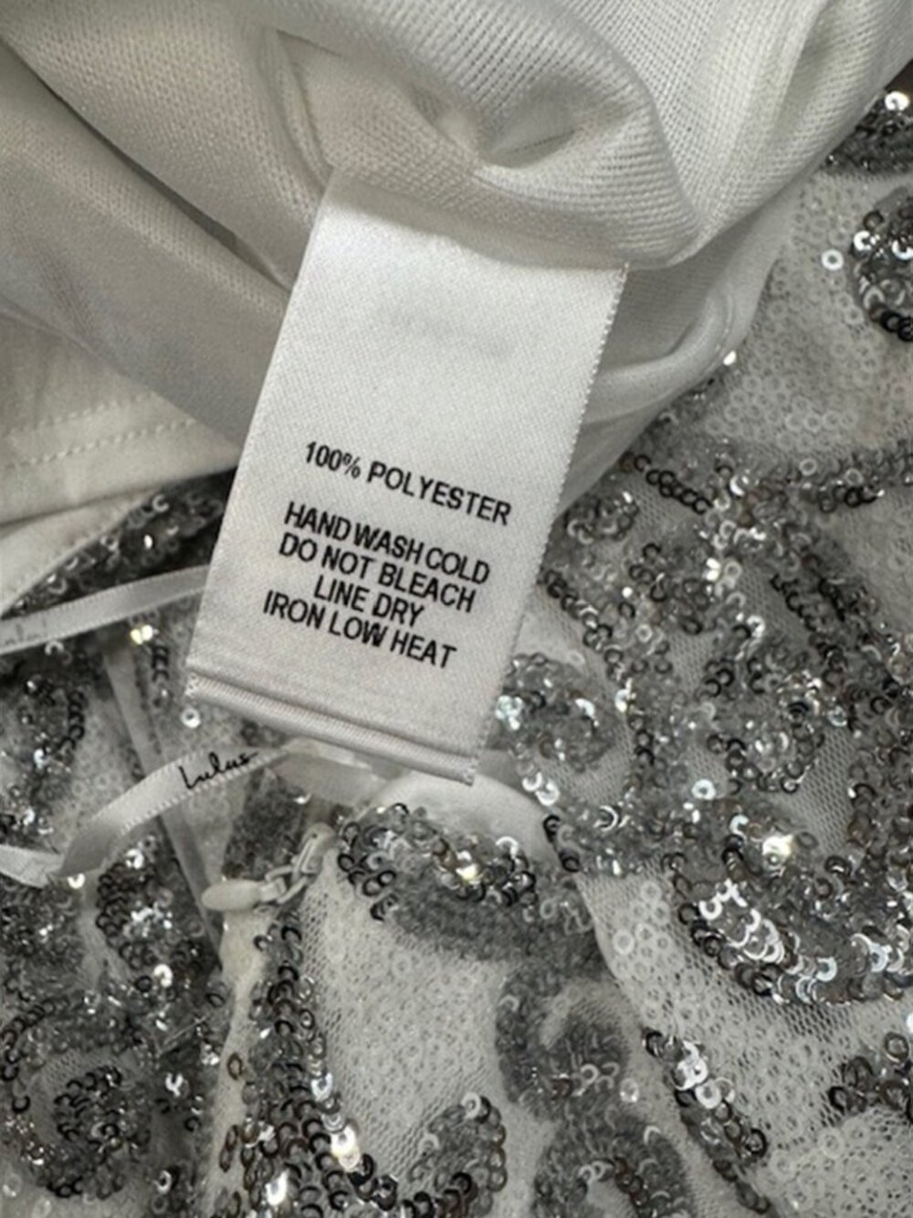 Lulus Disco Dancer White and Silver One-Shoulder Bodycon Dress NWT - Picture 8 of 9